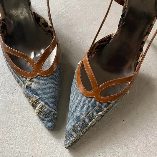 High Heels in Denim Look